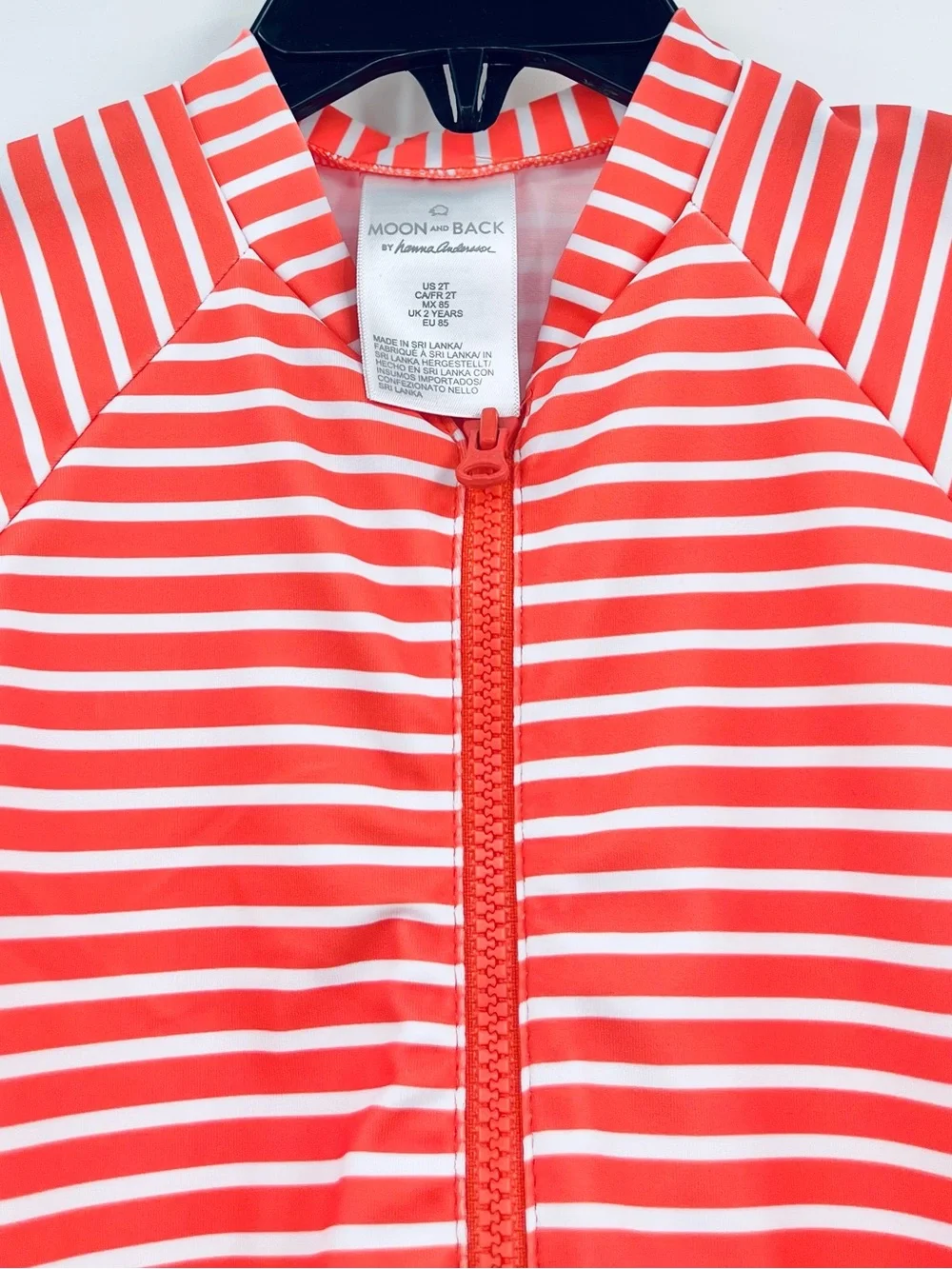 NEW Hanna Andersson Moon Back Rash Guard Swimsuit Unisex Size 2T 85 Striped